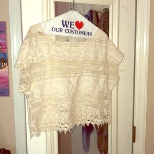 Off white lace crop top